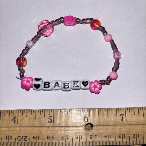 Multicolor “Babe” Bracelet Adult Humor Beaded Handmade Naughty Accessories - Picture 3 of 4
